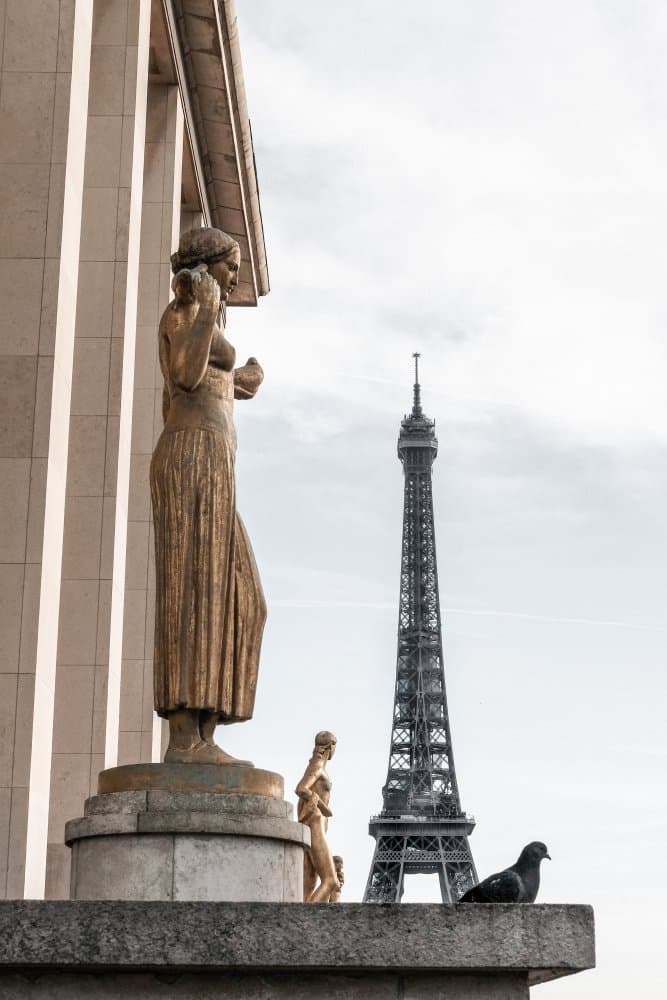 Eiffel Tower Statues by Pictufy Studio III — canvas wall art