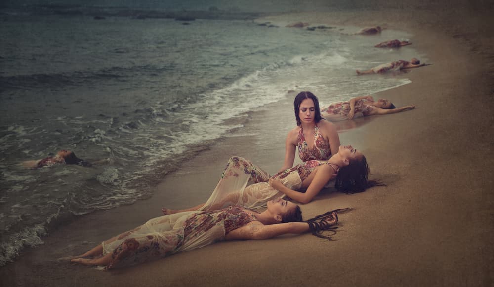 Ethereal Shoreline Figures by Evgeny Loza — canvas wall art