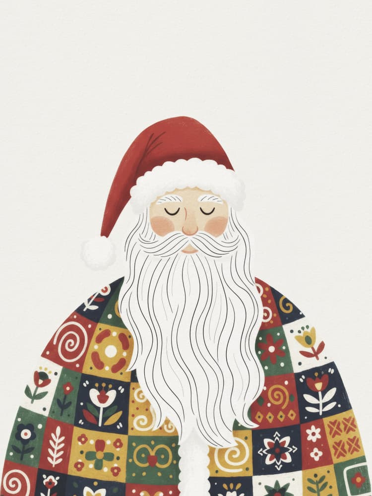 Festive Folk Santa by Andreas Magnusson — canvas wall art