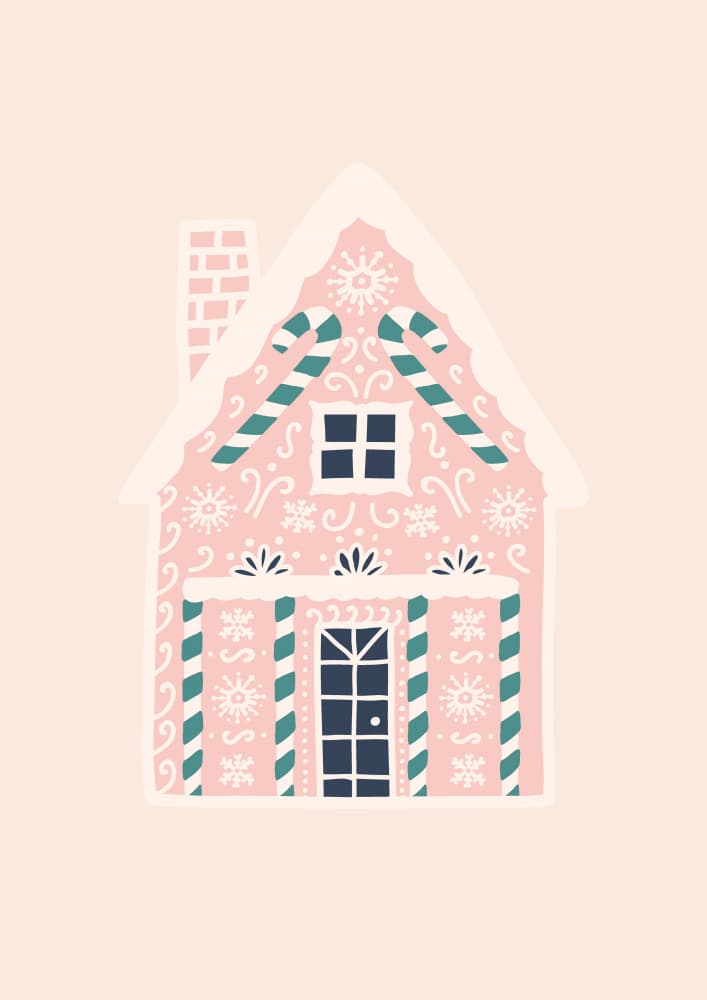 Pink Gingerbread House by Talitha McQueen — canvas wall art