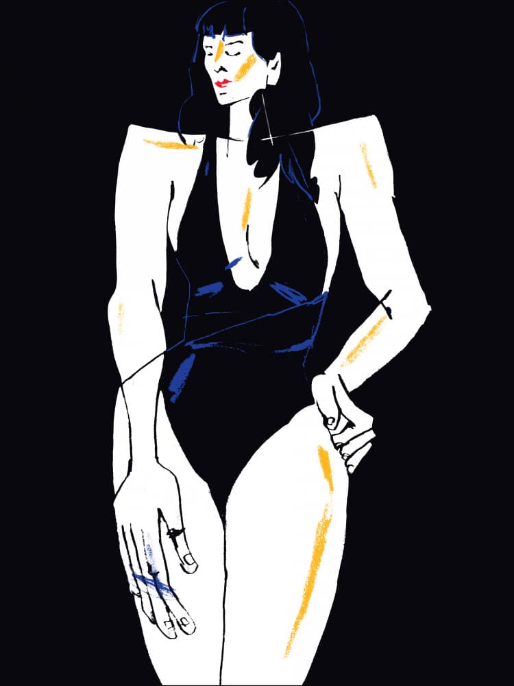 Fashion Figure in Black by Francesco Gulina — canvas wall art