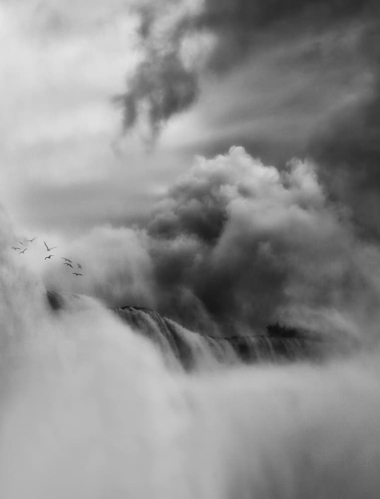 Powerful Misty Falls by Yvette Depaepe — canvas wall art