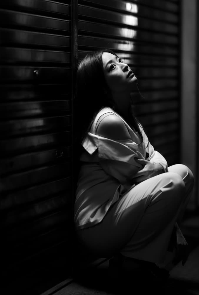 Pensive Woman In Light by Blue_Rose — canvas wall art