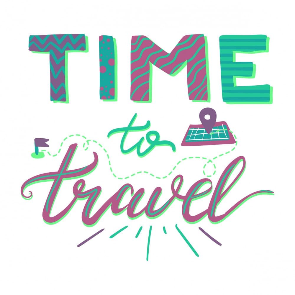 Time To Travel Typography by Marika Barsrsind — canvas wall art