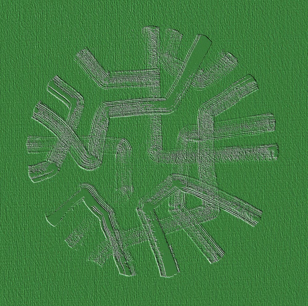 Abstract Green Knot Design by Santhosh ch — canvas wall art