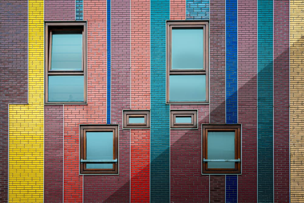 Colorful Striped Facade by Stephan Rückert — canvas wall art