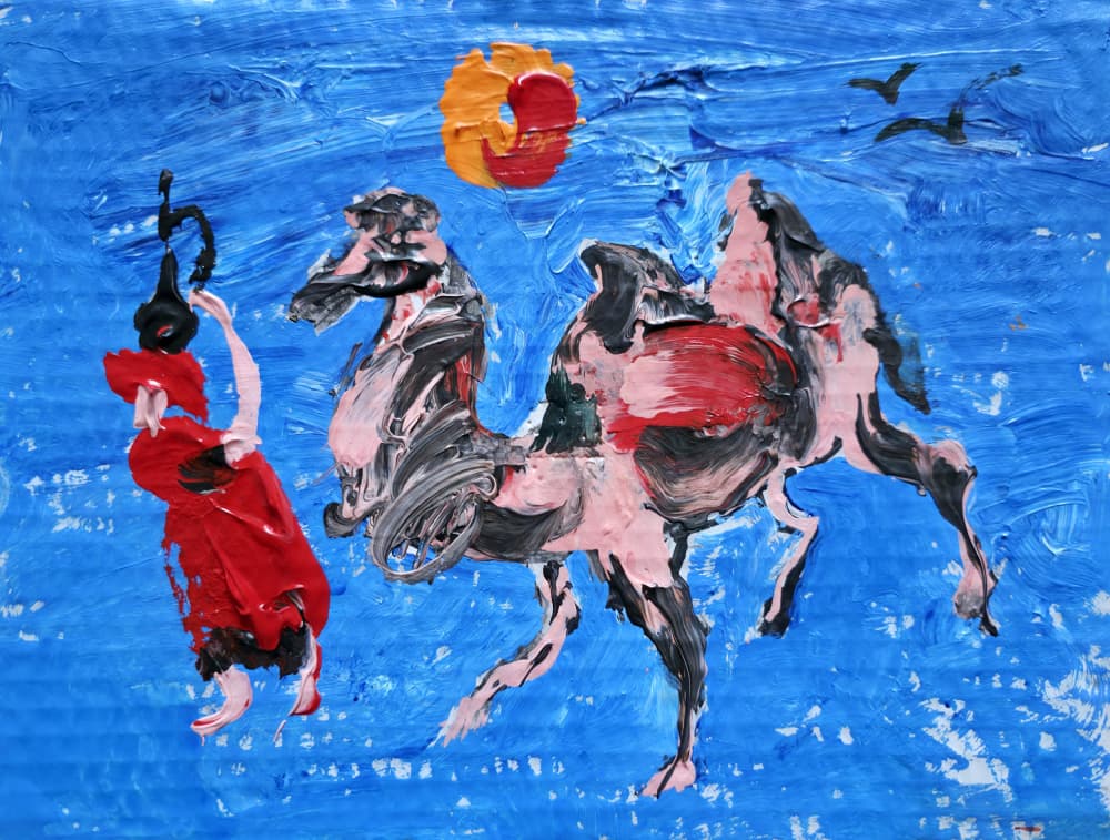 Desert Dancer and Camel by Kanat Ibragimov — canvas wall art
