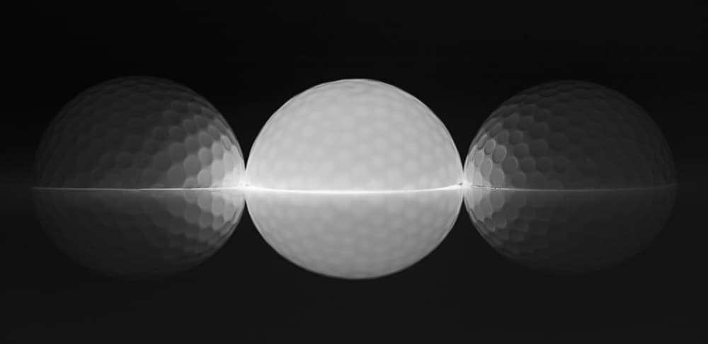 Three Glowing Golf Balls by Wieteke de Kogel — canvas wall art