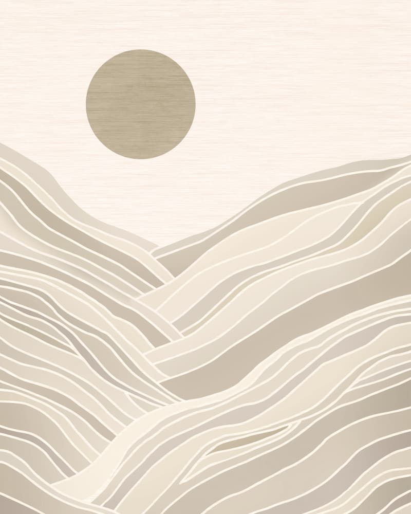 Minimalist Mountain Sun by Kristian Gallagher — canvas wall art