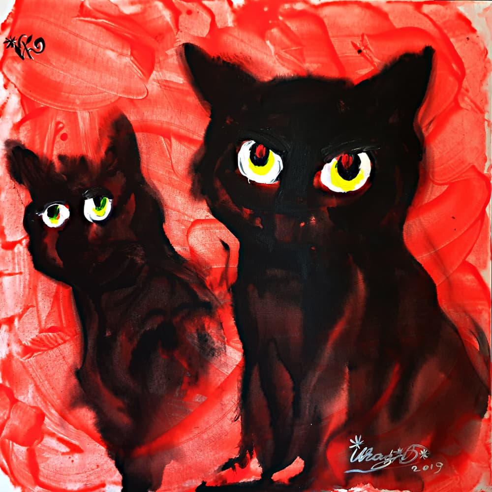 Spooky Feline Gaze by Kanat Ibragimov — canvas wall art