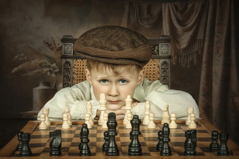 Pensive Chess Player by Carola Kayen-Mouthaan — canvas wall art