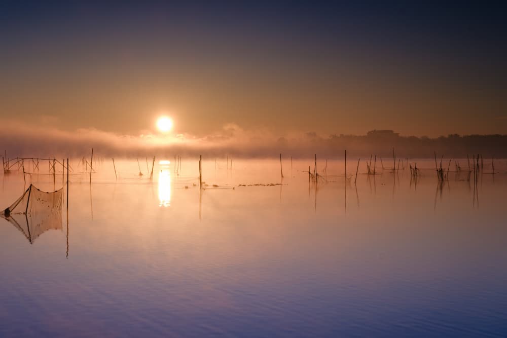 Golden Lake Sunrise by Blues_Walker — canvas wall art