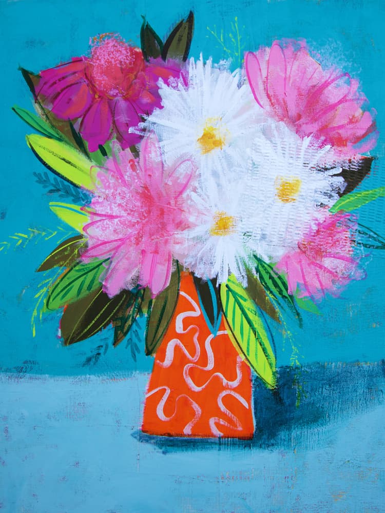 Vibrant Floral Bouquet by Shelley Hampe — canvas wall art
