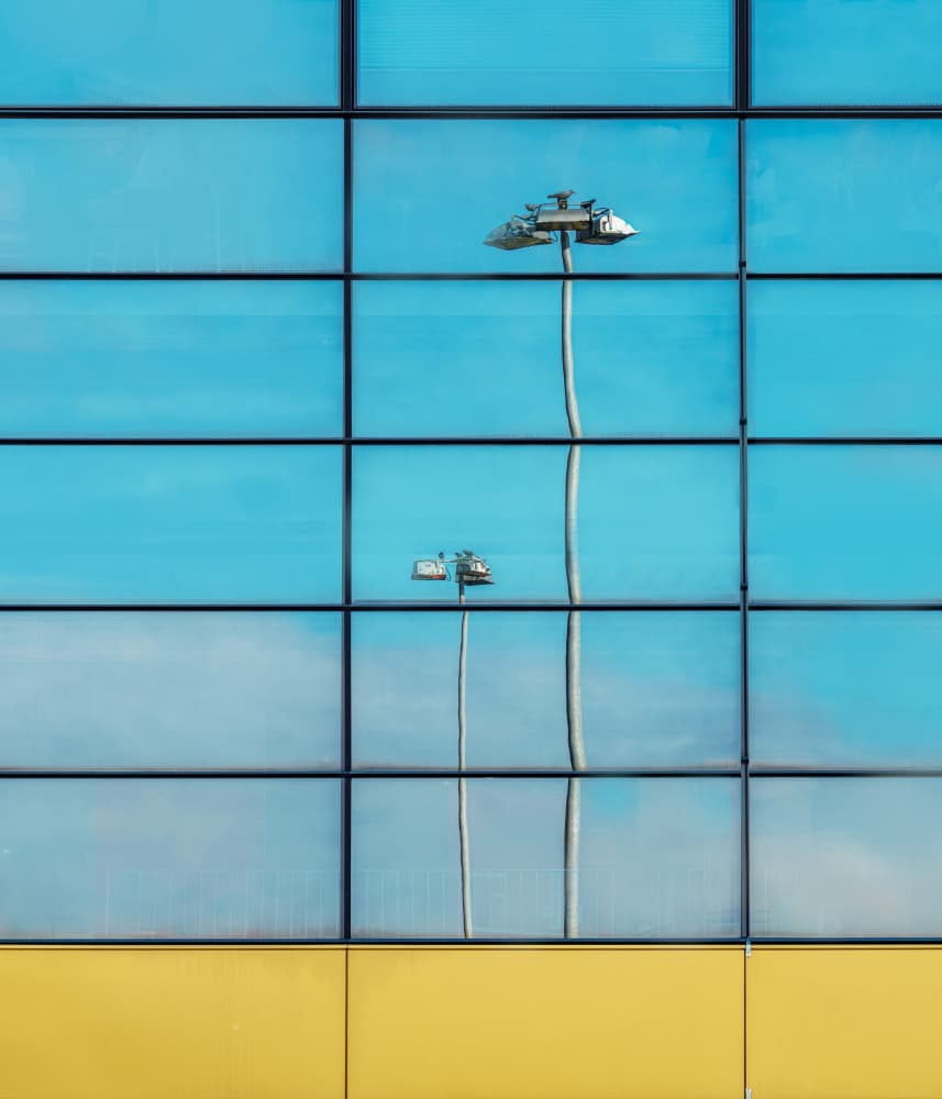 Reflected Light Poles by Stephan Rückert — canvas wall art