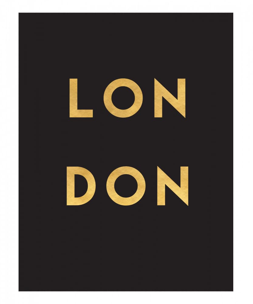 London Gold Typography by Emiliano Deificus — canvas wall art