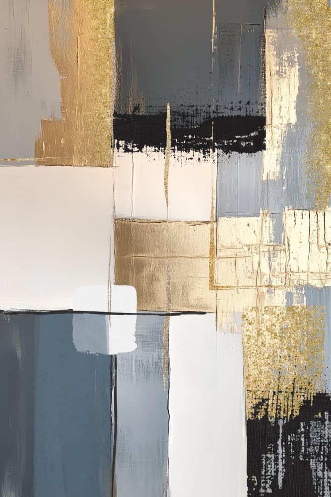Golden Urban Grid by Sally Ann Moss — canvas wall art