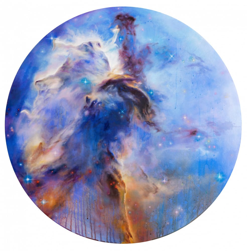 Vibrant Cosmic Nebula by Anne Wölk — canvas wall art