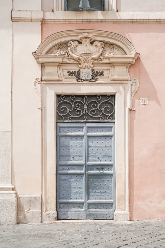 Ornate Blue Doorway by Henrike Schenk — canvas wall art