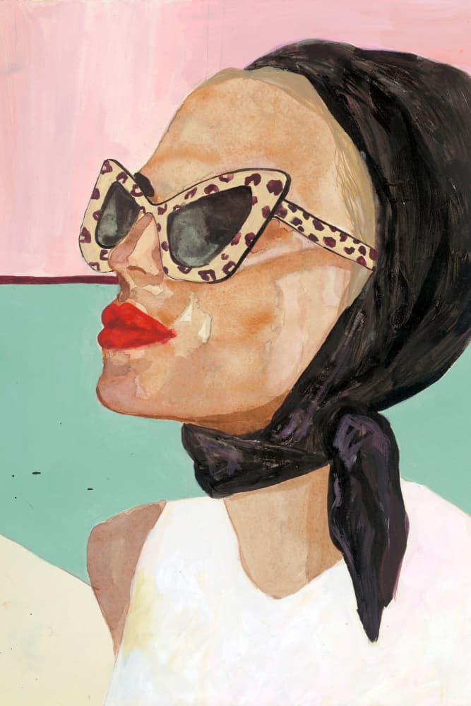 Chic Scarf Sunglasses by Sophia Novosel — canvas wall art