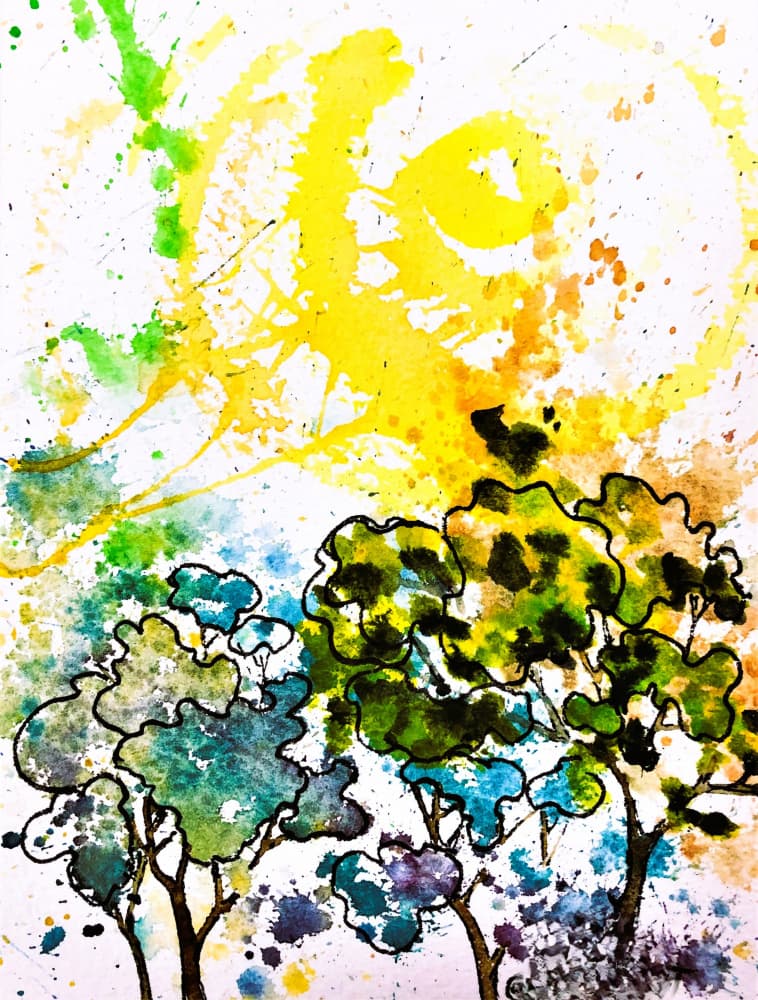 Colorful Abstract Forest by Anda Bieza — canvas wall art