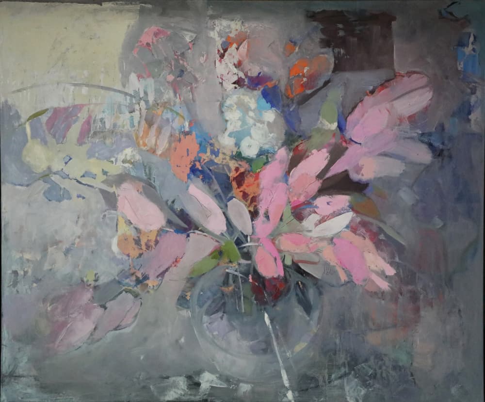 Abstract Pink Bouquet by Elena Shraibman — canvas wall art