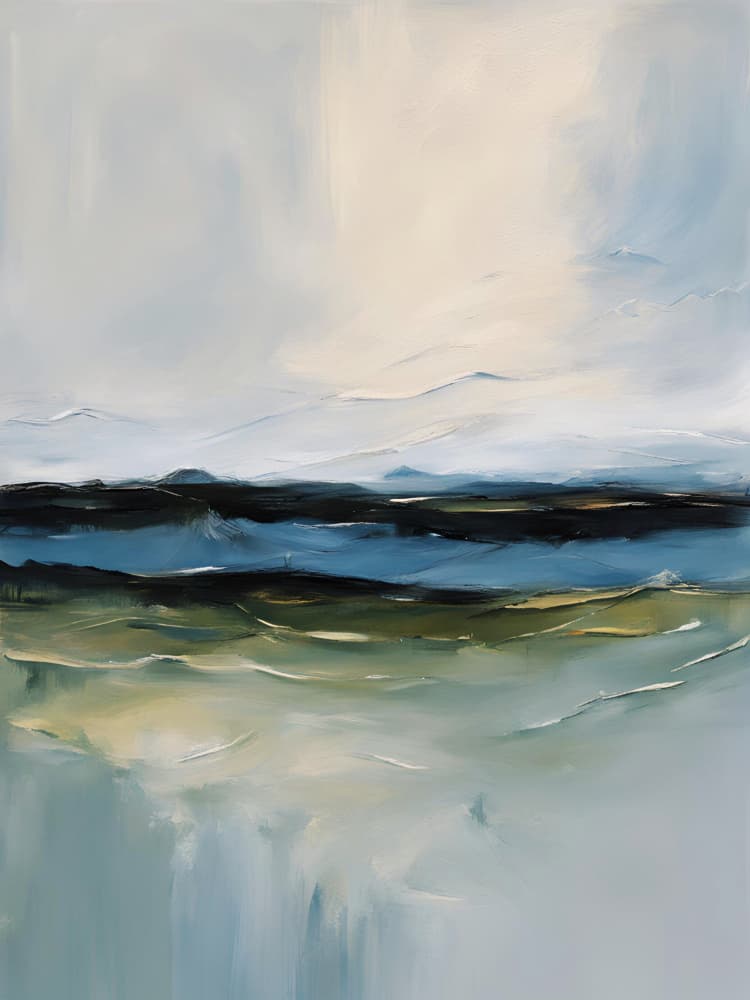 Serene Mountain Abstract by Ohkimiko — canvas wall art