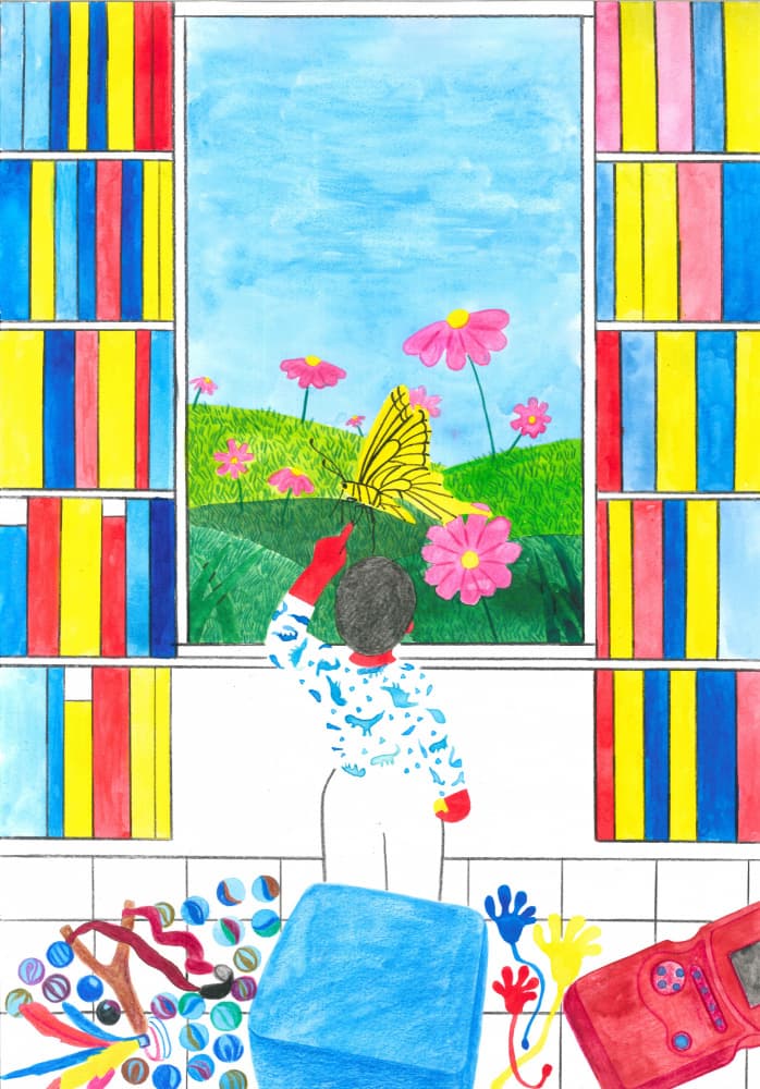 Child's Window Butterfly by Zhigang Zhang — canvas wall art