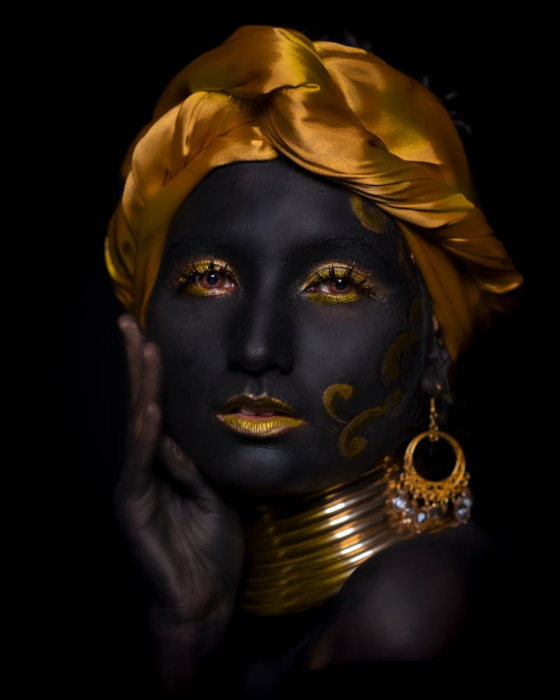 Regal Black Gold by Fira Mikael — canvas wall art