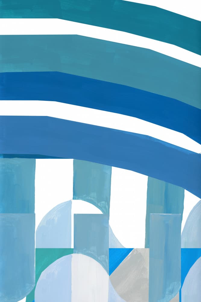 Blue Geometric Flow by cartissi — canvas wall art