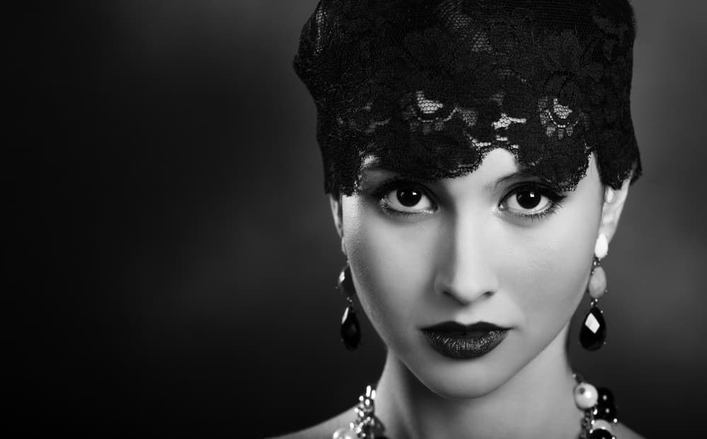 Mysterious Lace Portrait by Peppe Tambè — canvas wall art