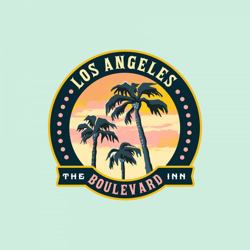 Los Angeles California Boulevard Inn Travel Art by The Whiskey Ginger — canvas wall art