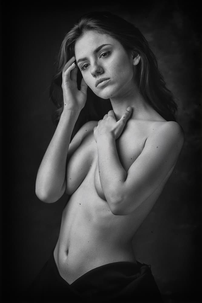 Elegant Nude Portrait by Joan Gil Raga — canvas wall art