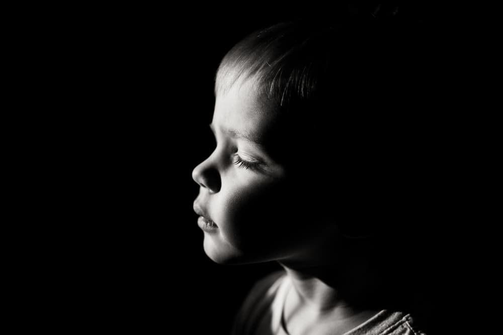 Pensive Child Profile by Photographer — canvas wall art