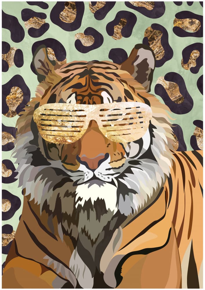 Cool Tiger Shades by Sarah Manovski — canvas wall art