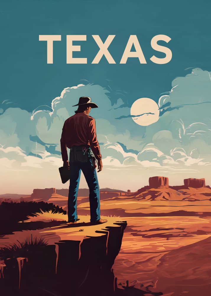 Texas Cowboy Overlook by Andreas Magnusson — canvas wall art