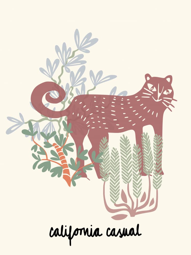 California Casual Cat by Annick — canvas wall art