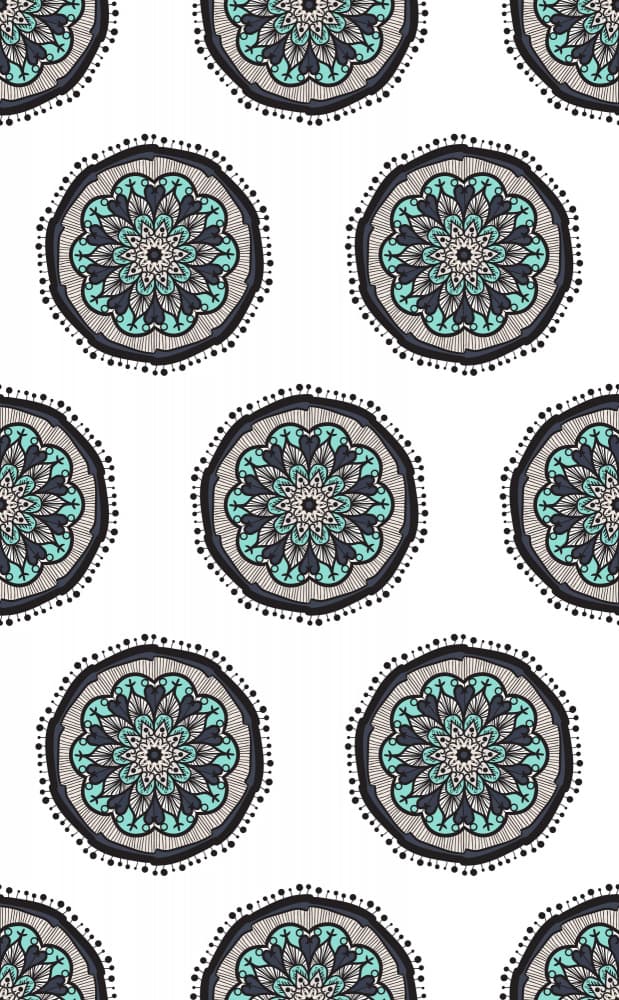 Bohemian Teal Mandalas by Marika Barsrsind — canvas wall art