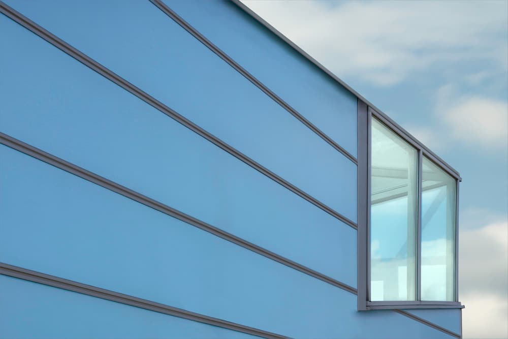 Modern Blue Facade by Gilbert Claes — canvas wall art
