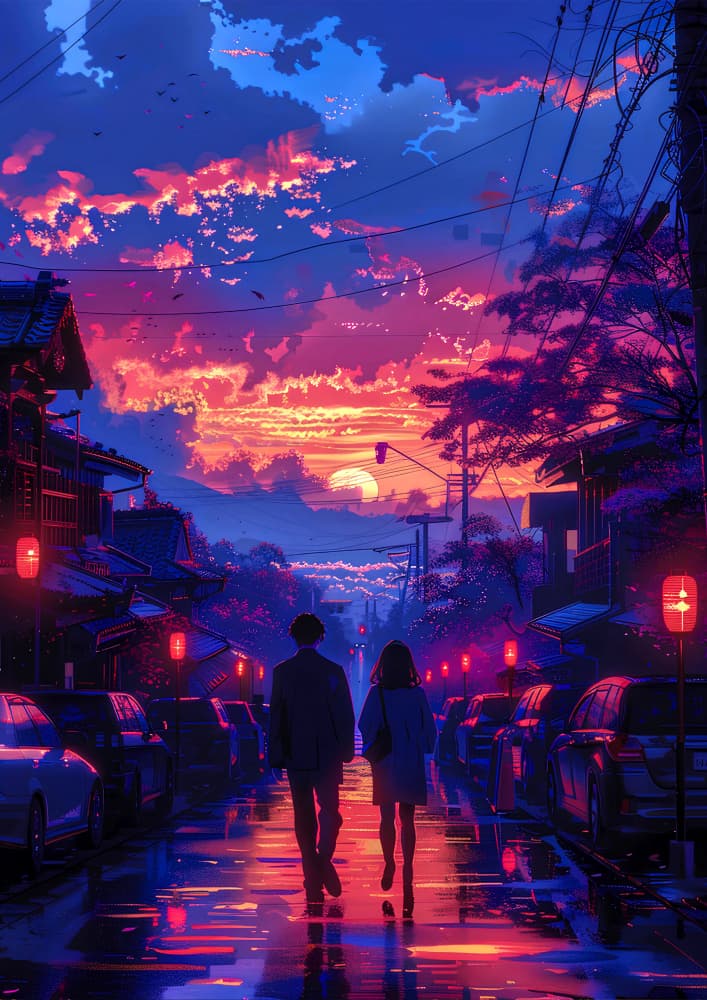 Vibrant Twilight Romance by Ritvik takkar — canvas wall art
