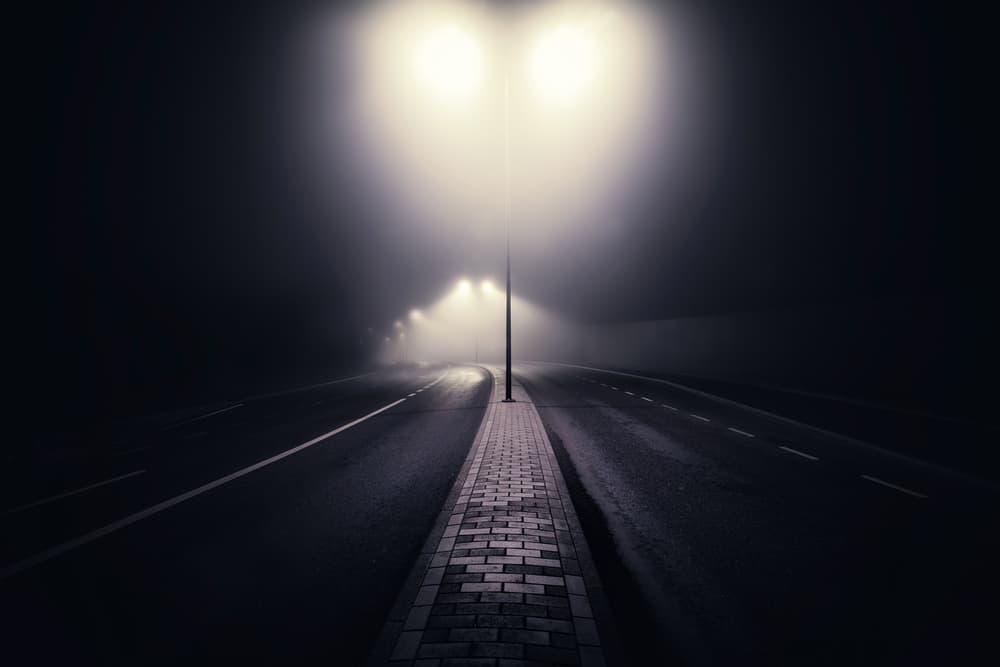 Mysterious Foggy Road by Mika Suutari — canvas wall art