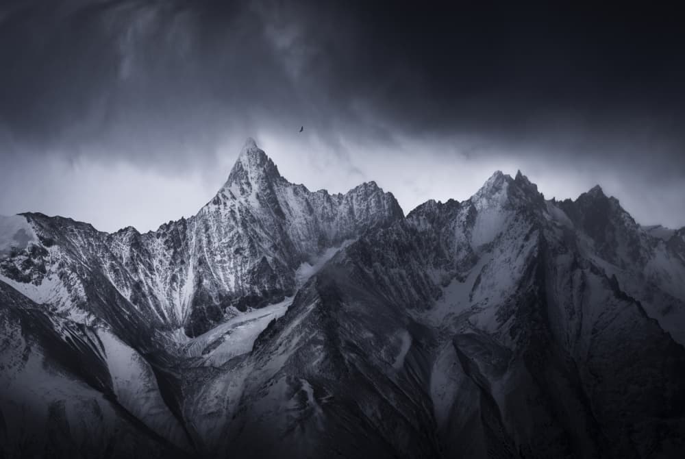 Storm Over Snowy Peaks by NingYun Ye — canvas wall art