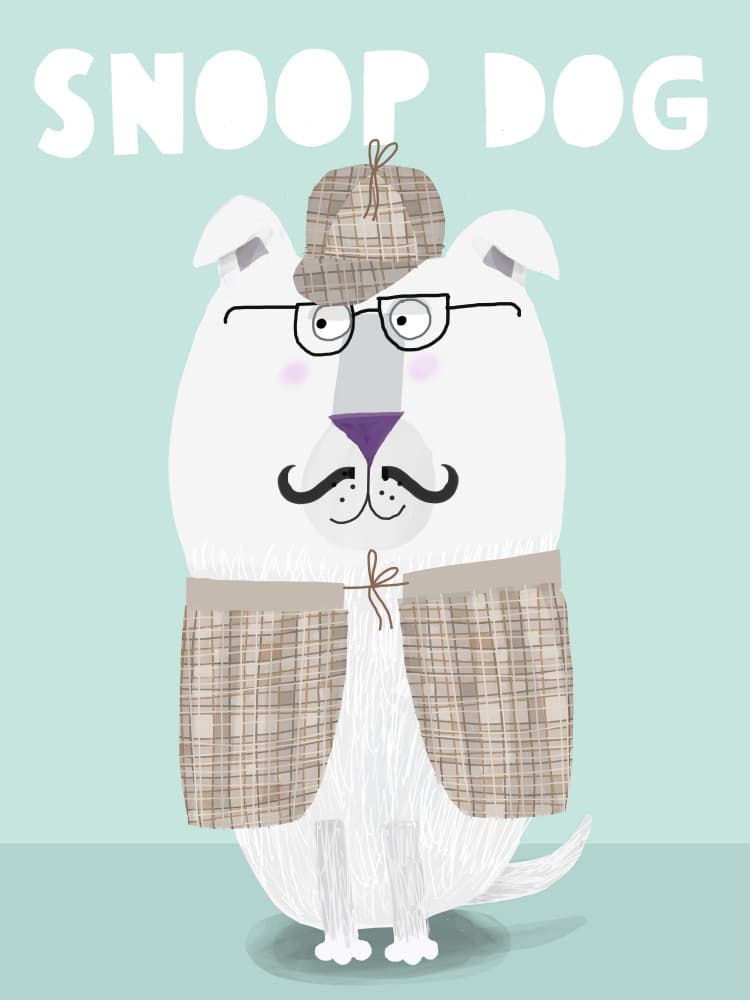 Cute Detective Dog by Carla Daly — canvas wall art