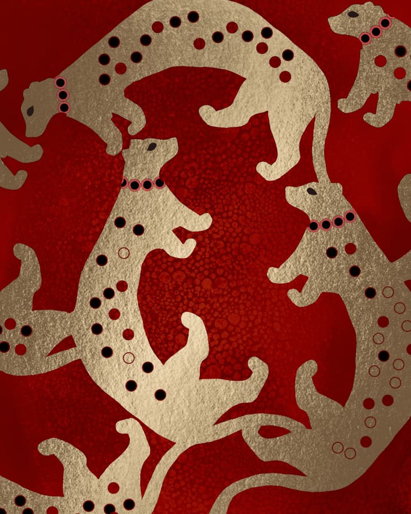 Golden Leopard Pattern by Josie George — canvas wall art