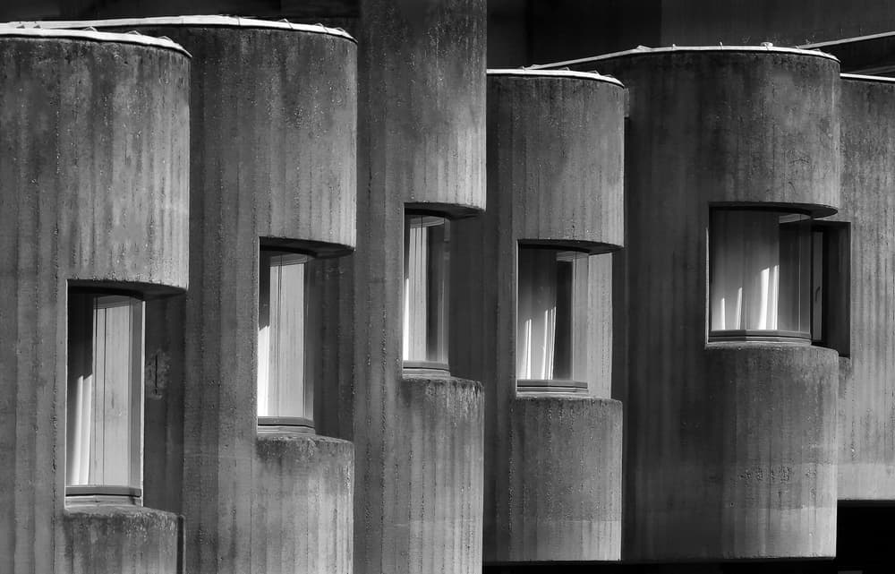 Brutalist Concrete Columns by Hans-Wolfgang Hawerkamp — canvas wall art
