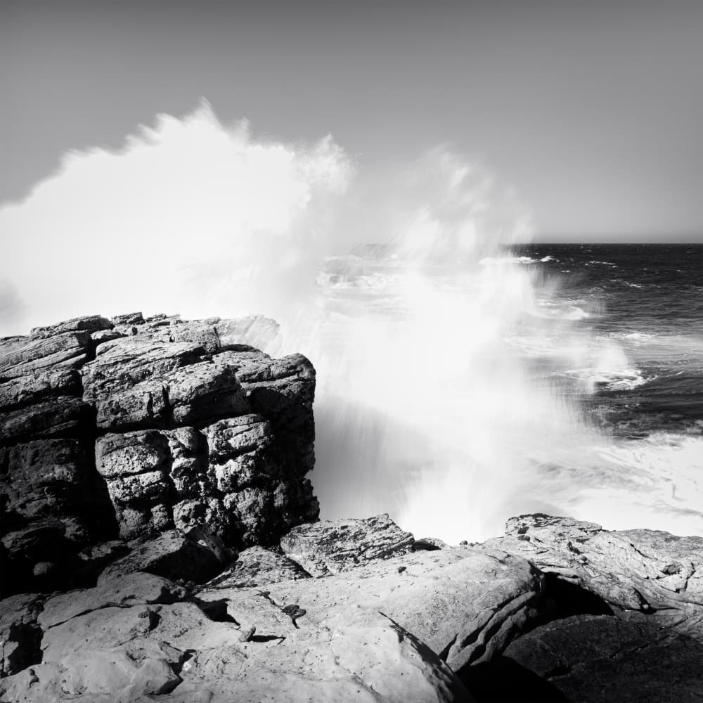 Crashing Waves Coastal Rocks by Ray Truter — canvas wall art