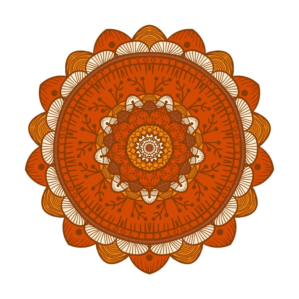 Intricate Orange Mandala by Marika Barsrsind — canvas wall art