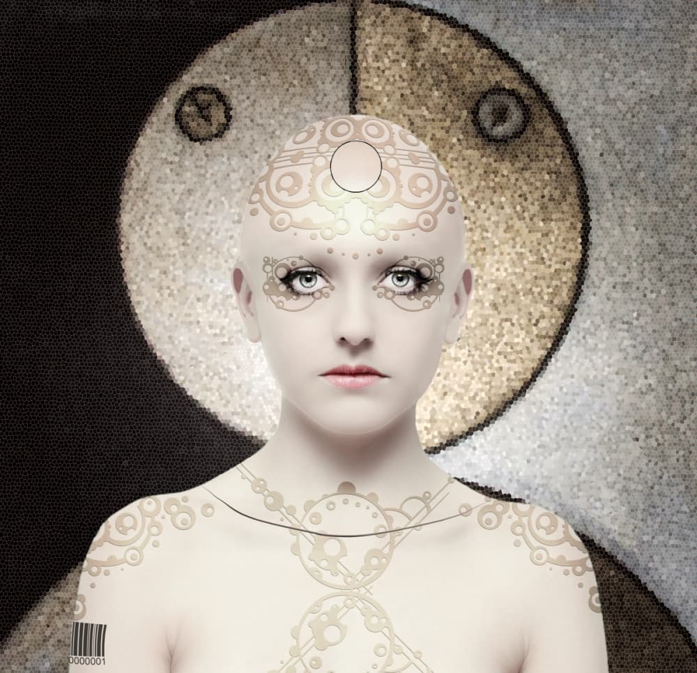 Futuristic Patterned Woman by Silvia Guillet — canvas wall art