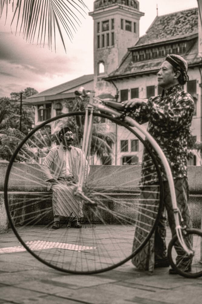 Vintage Penny Farthing City by Agus Adriana — canvas wall art
