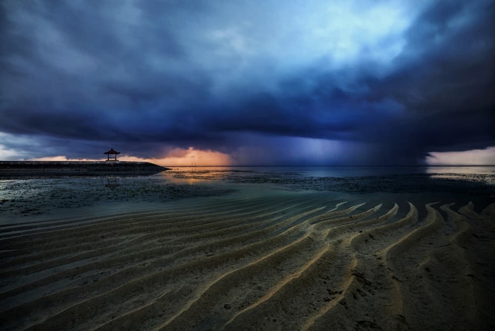 Stormy Beach Twilight by Ismail raja sulbar — canvas wall art