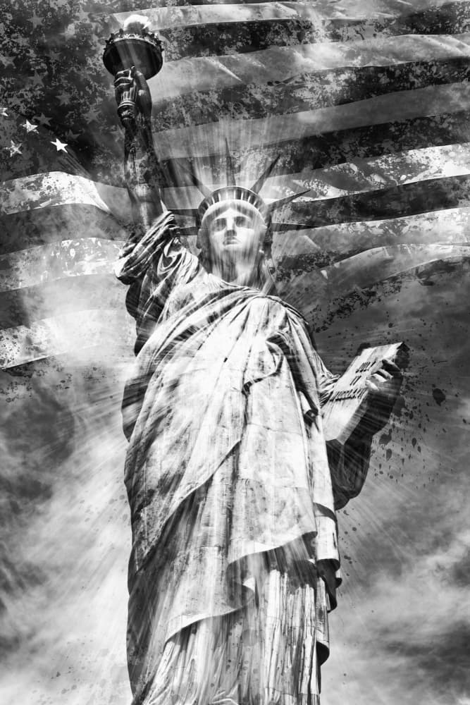 American Liberty Grunge by Melanie Viola — canvas wall art